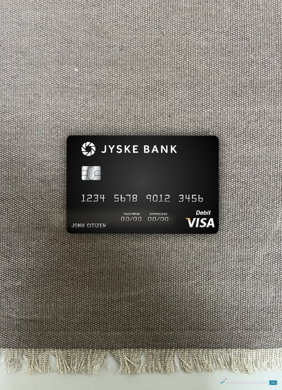 Download Denmark Jyske Bank visa debit card photolook front Photoshop template